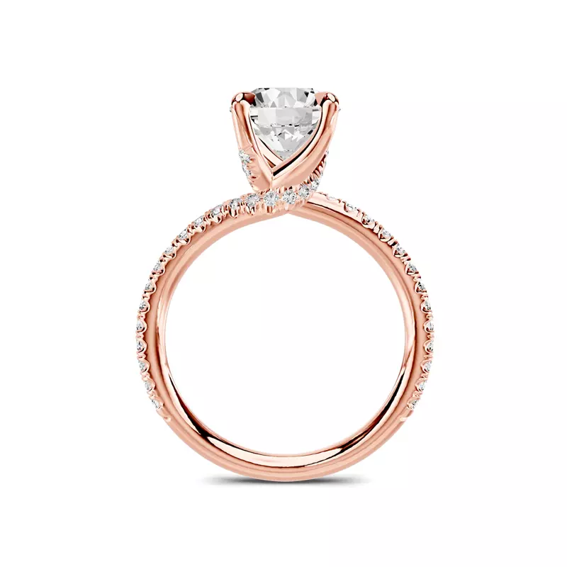 14K Rose Gold Torvia Pavé Engagement Ring