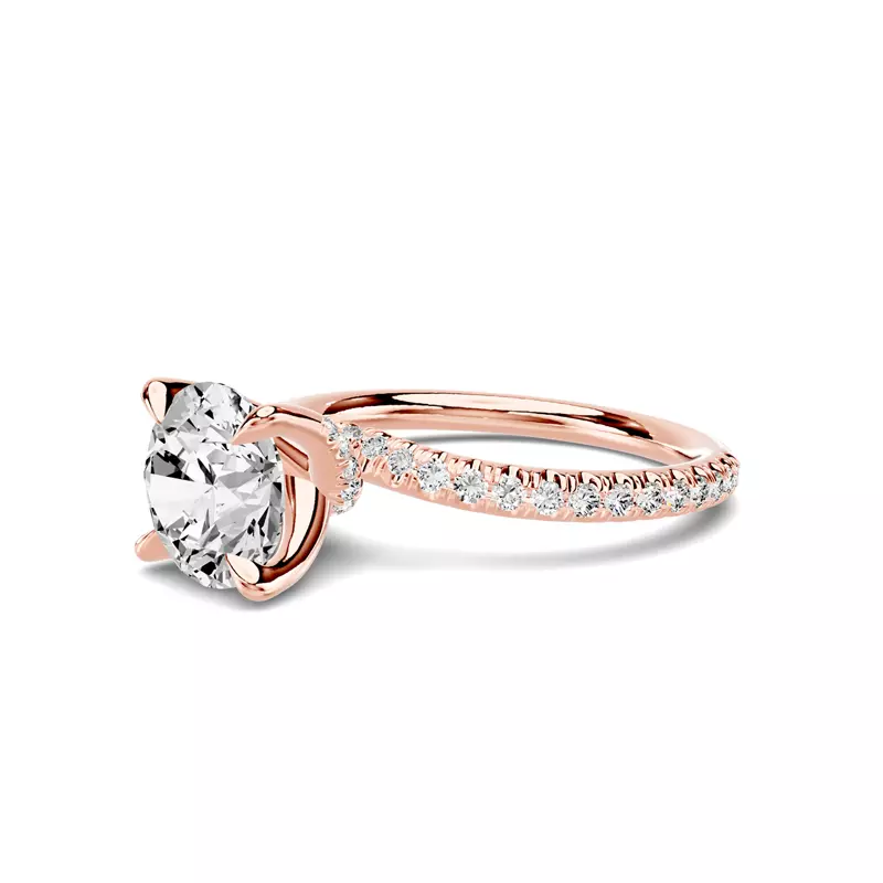 14K Rose Gold Torvia Pavé Engagement Ring