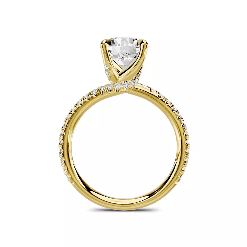 14K Yellow Gold Torvia Pavé Engagement Ring