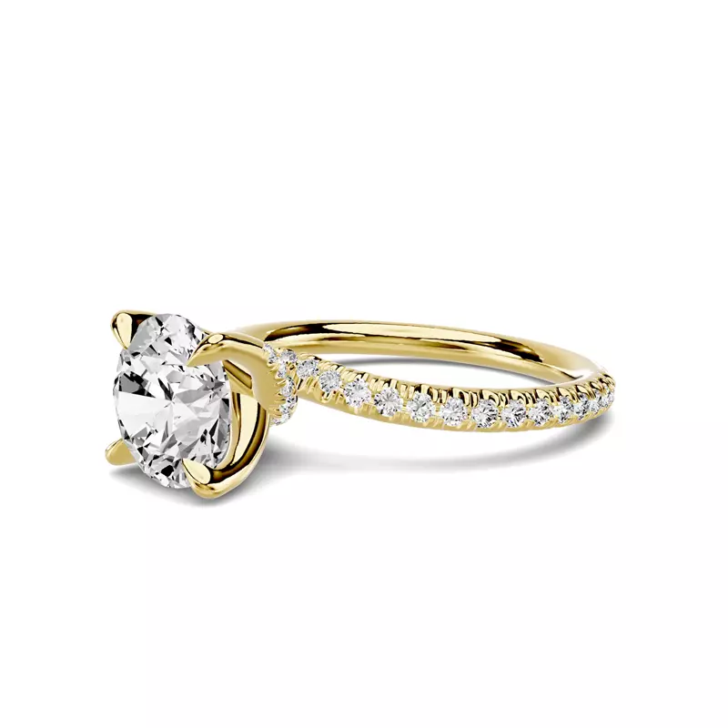 14K Yellow Gold Torvia Pavé Engagement Ring