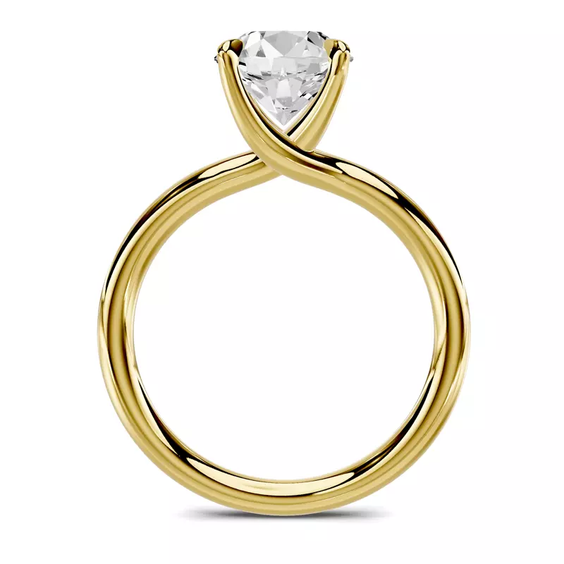 14K Yellow Gold Stellora Crossover Solitaire Engagement Ring