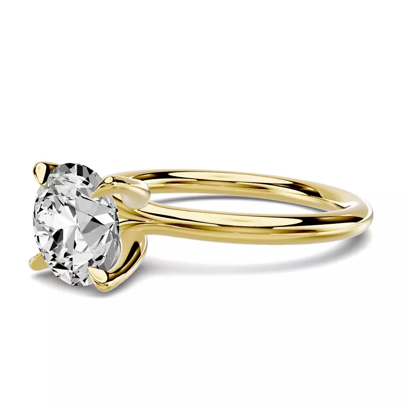 14K Yellow Gold Stellora Crossover Solitaire Engagement Ring