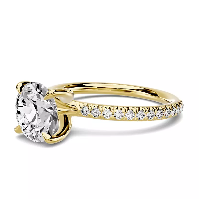 14K Yellow Gold Stellora Crossover Pavé Engagement Ring