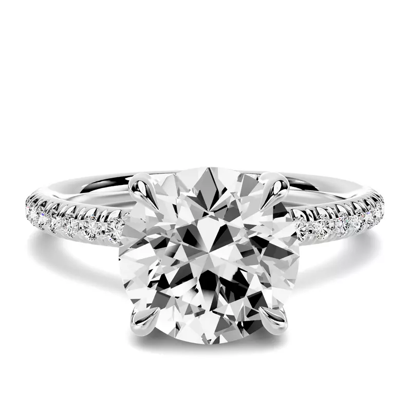 Platinum Stellora Crossover Pavé Engagement Ring