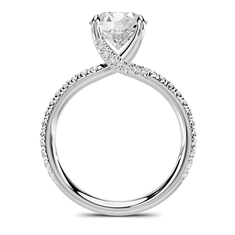 Platinum Stellora Crossover Pavé Engagement Ring