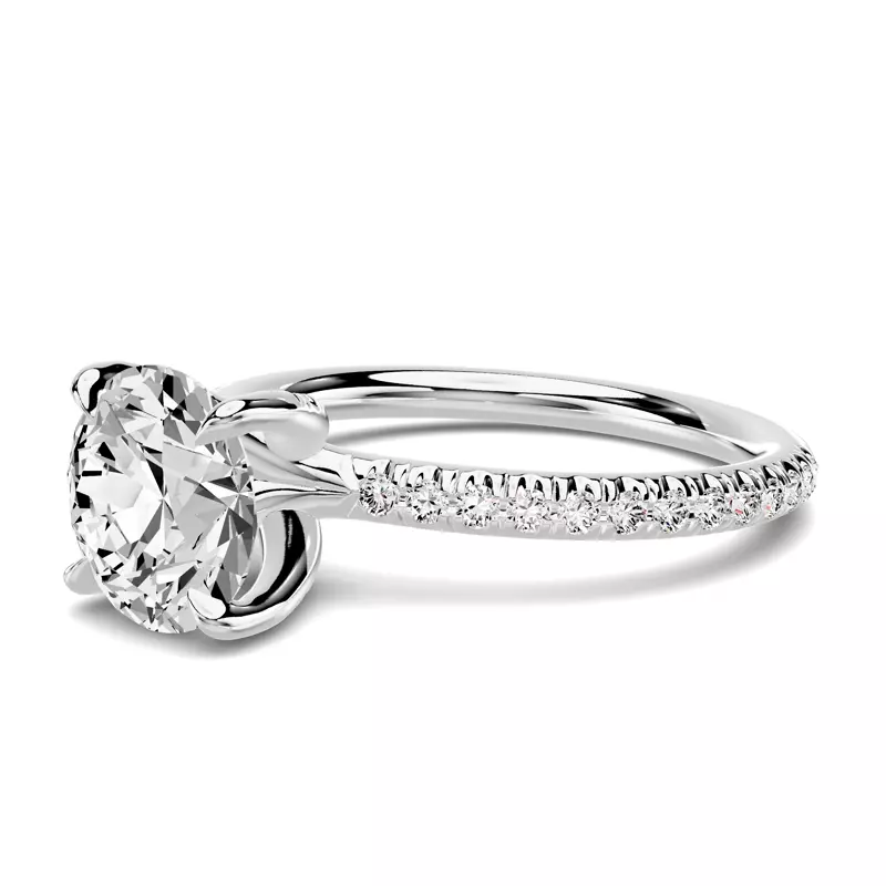 Platinum Stellora Crossover Pavé Engagement Ring