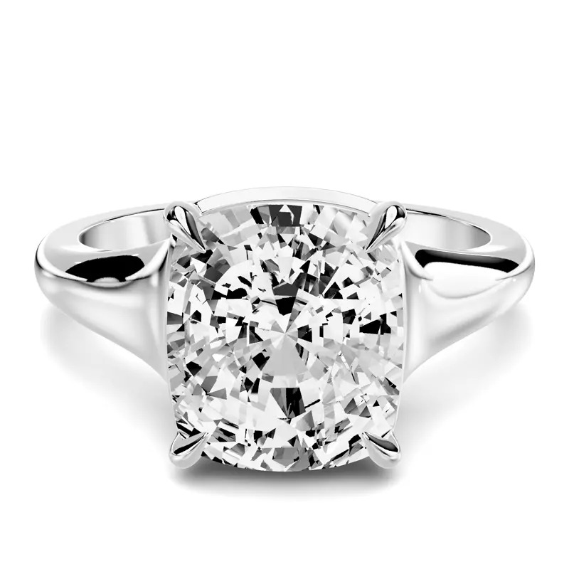 14K White Gold Stellora Grand Taper Bezel Engagement Ring