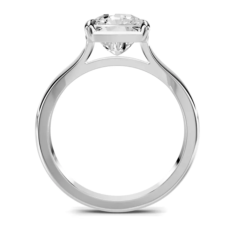 14K White Gold Stellora Grand Taper Bezel Engagement Ring