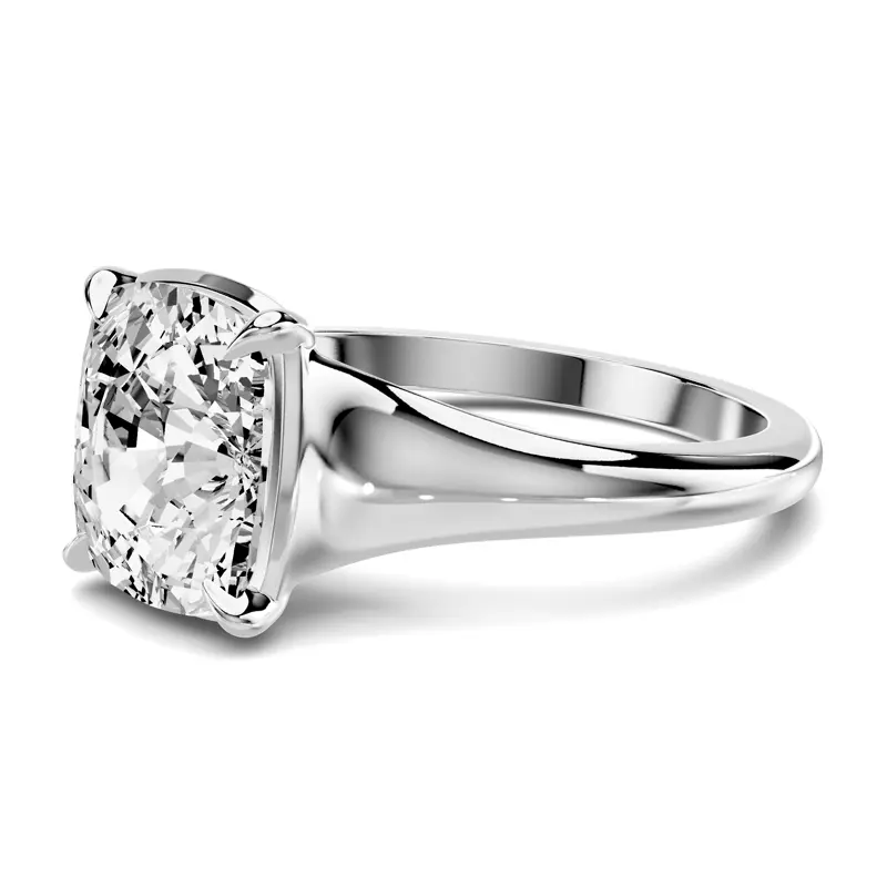 14K White Gold Stellora Grand Taper Bezel Engagement Ring