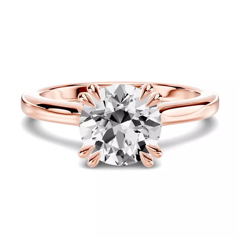 14K Rose Gold Lucca Double Prong Cathedral Engagement Ring