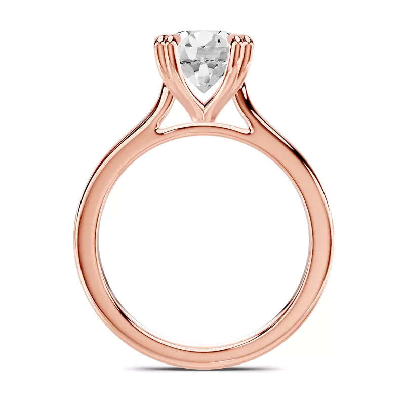 14K Rose Gold Lucca Double Prong Cathedral Engagement Ring