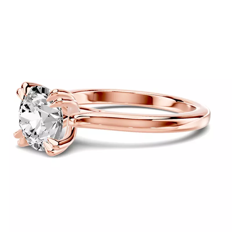 14K Rose Gold Lucca Double Prong Cathedral Engagement Ring
