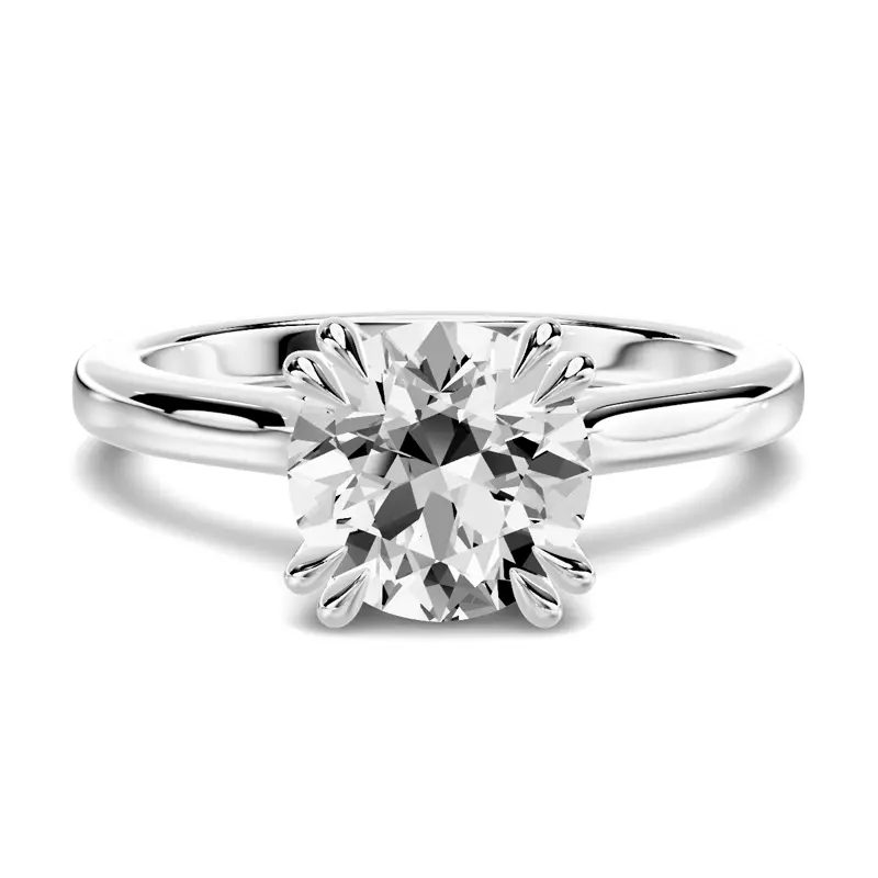 14K White Gold Lucca Double Prong Cathedral Engagement Ring