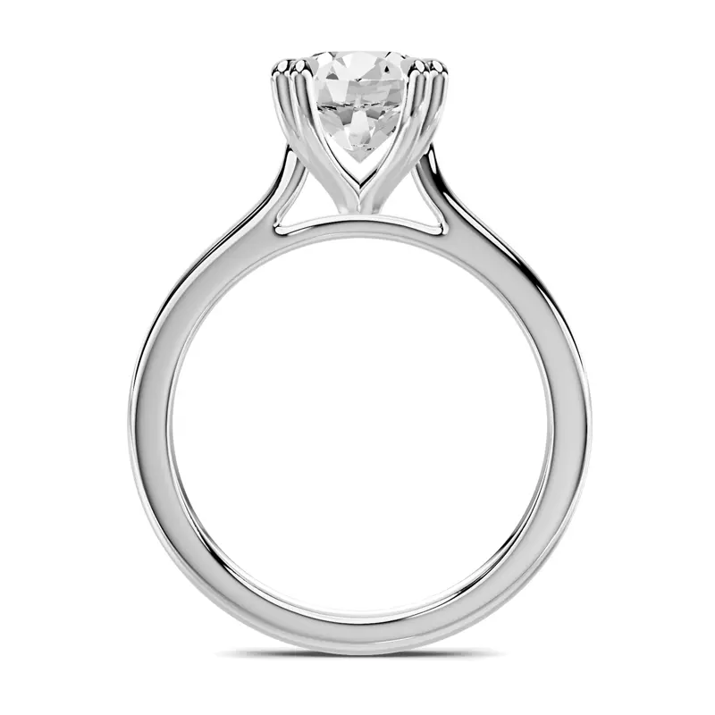 14K White Gold Lucca Double Prong Cathedral Engagement Ring