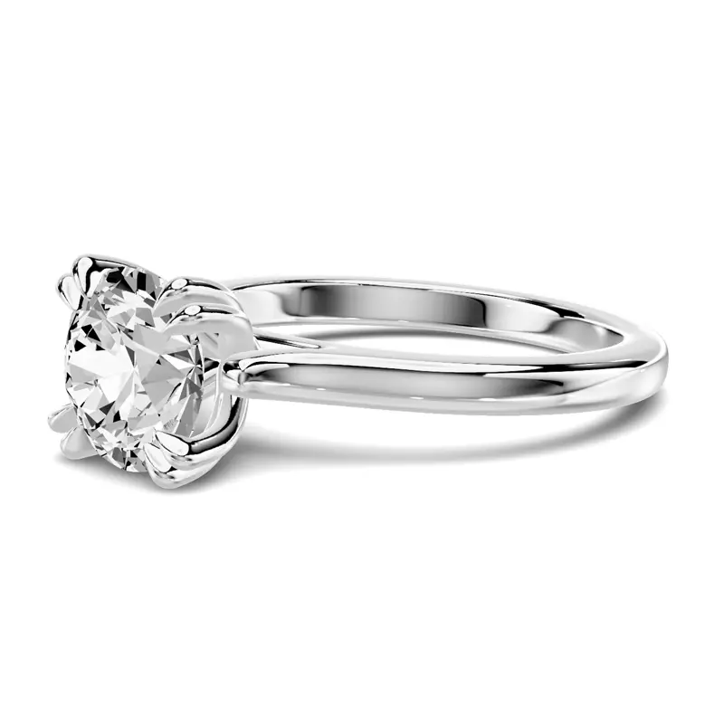 14K White Gold Lucca Double Prong Cathedral Engagement Ring