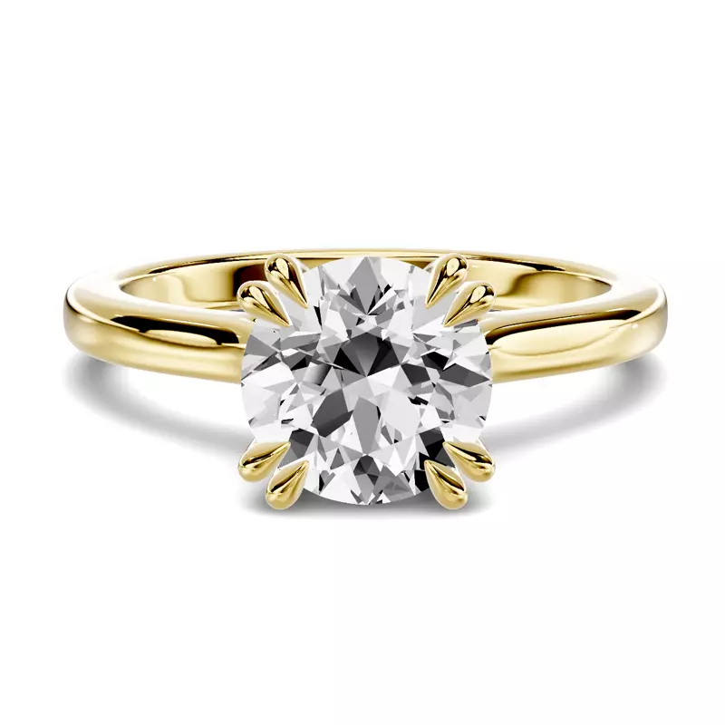 14K Yellow Gold Lucca Double Prong Cathedral Engagement Ring