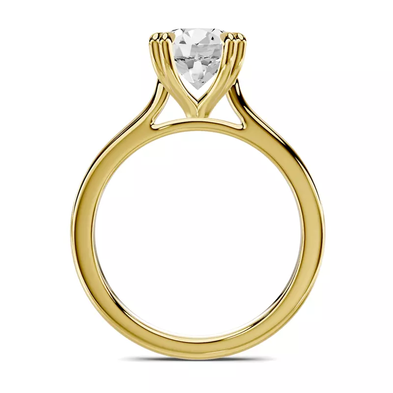 14K Yellow Gold Lucca Double Prong Cathedral Engagement Ring
