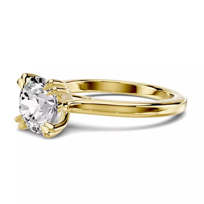 14K Yellow Gold Lucca Double Prong Cathedral Engagement Ring