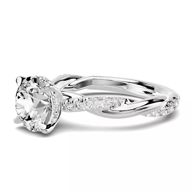14K White Gold Riona Pavé Twist Engagement Ring