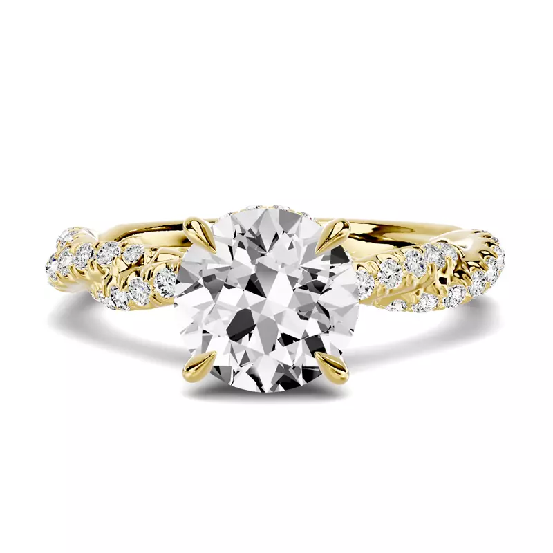 Riona Double Pavé Twist Hidden Halo Engagement Ring