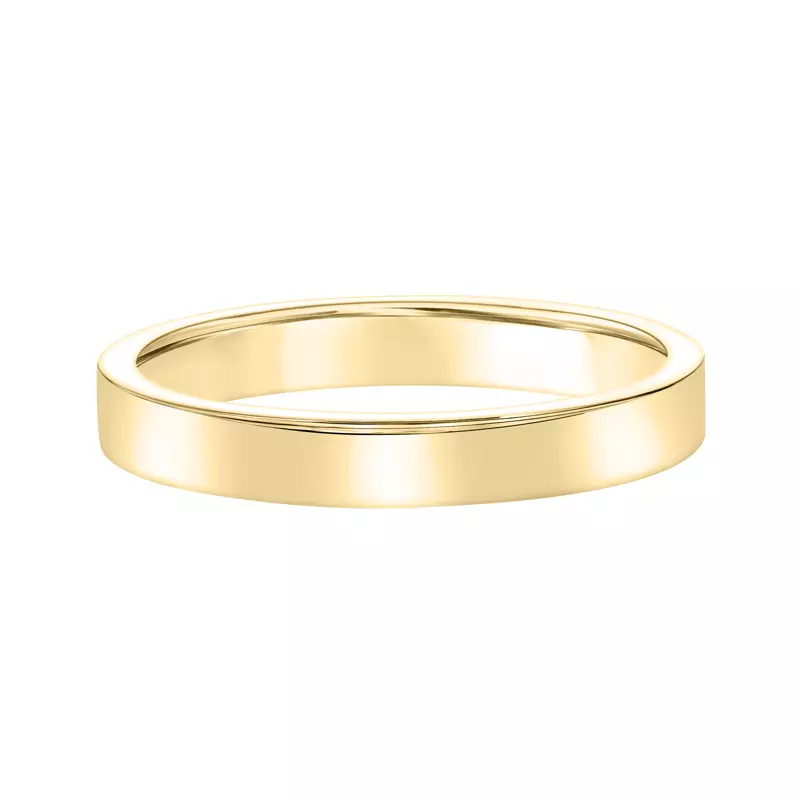 14K Yellow Gold Flat Comfort Fit Polished Band (3mm)