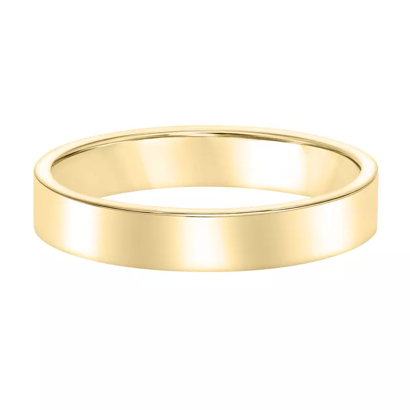 14K Yellow Gold Flat Comfort Fit Polished Band (4mm)