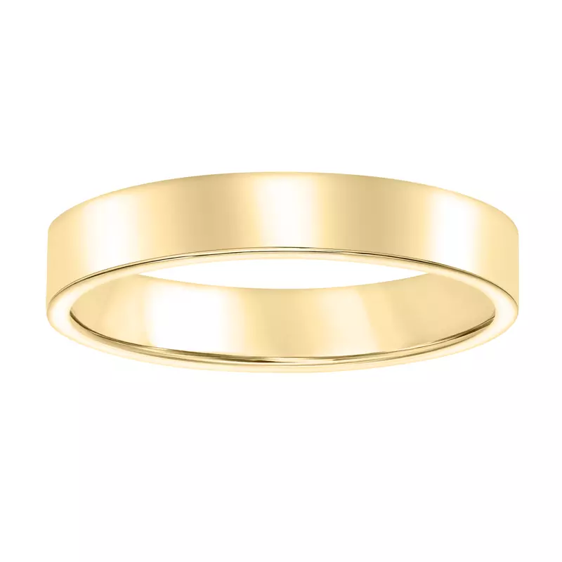 14K Yellow Gold Flat Comfort Fit Polished Band (4mm)