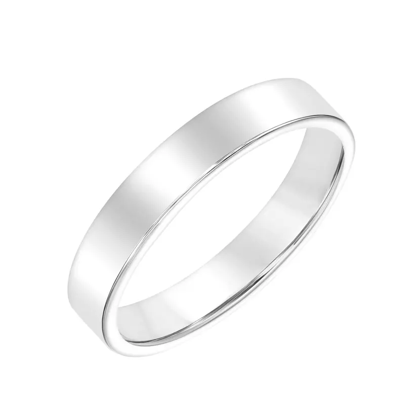 Platinum Flat Comfort Fit Polished Band (4mm)