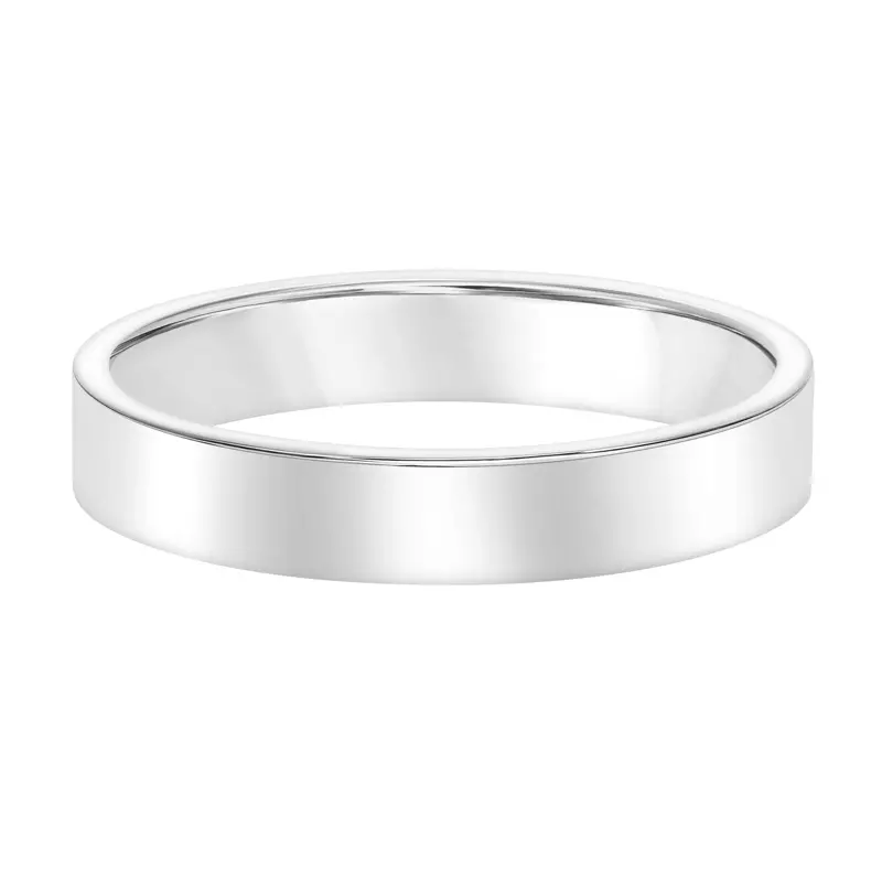 Platinum Flat Comfort Fit Polished Band (4mm)