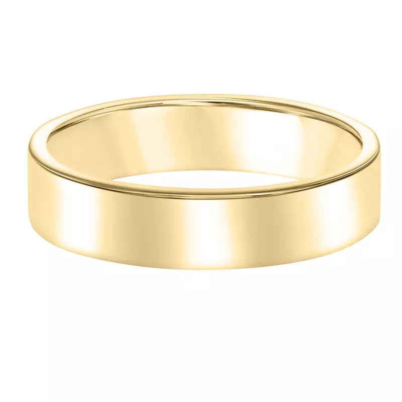 14K Yellow Gold Flat Comfort Fit Polished Band (5mm)
