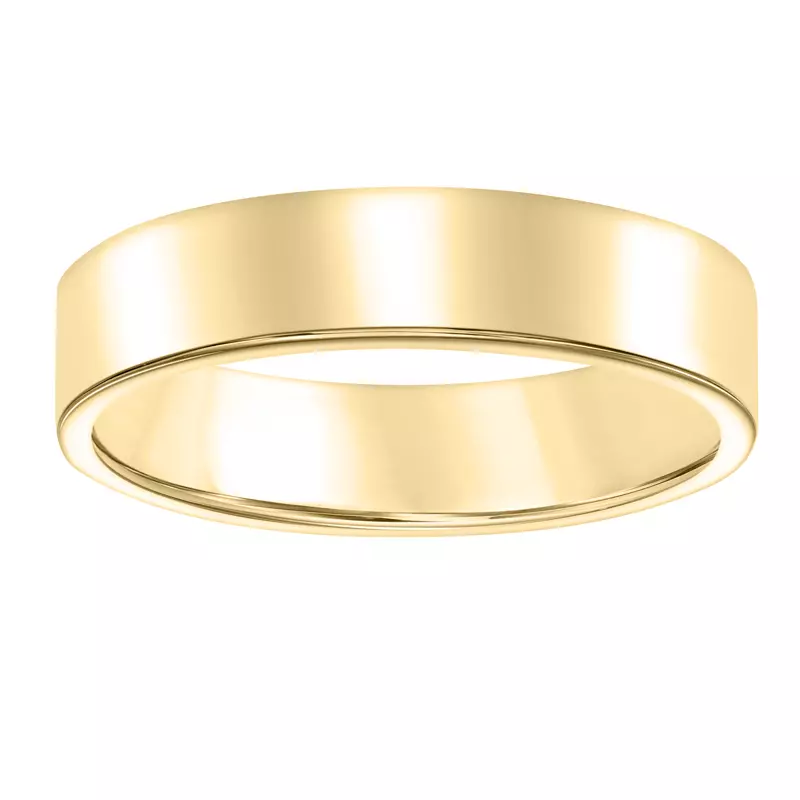 14K Yellow Gold Flat Comfort Fit Polished Band (6mm)