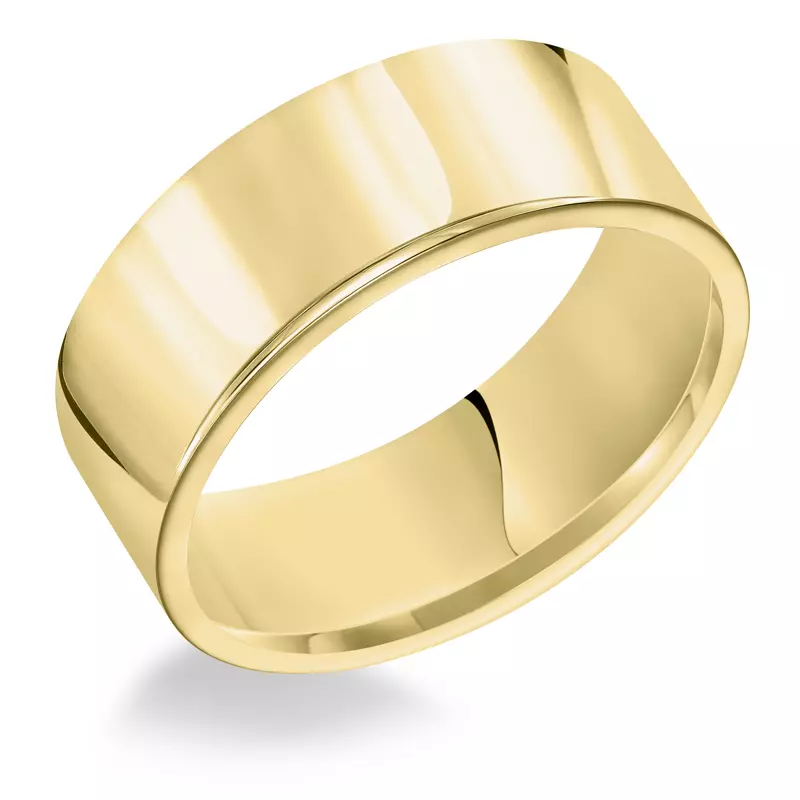 18K Yellow Gold Flat Comfort Fit Polished Band (7mm)