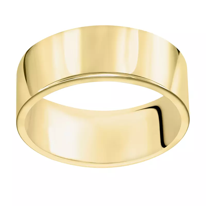 18K Yellow Gold Flat Comfort Fit Polished Band (7mm)