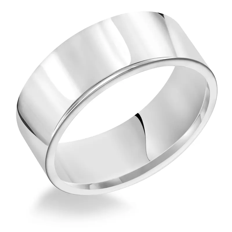Platinum Flat Comfort Fit Polished Band (8mm)