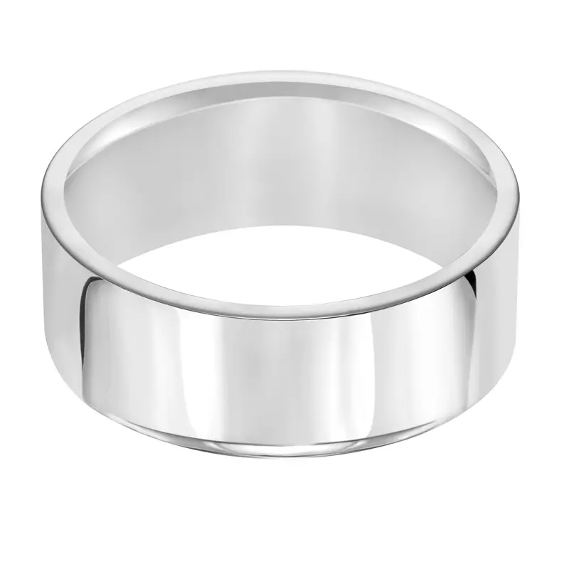 Platinum Flat Comfort Fit Polished Band (8mm)