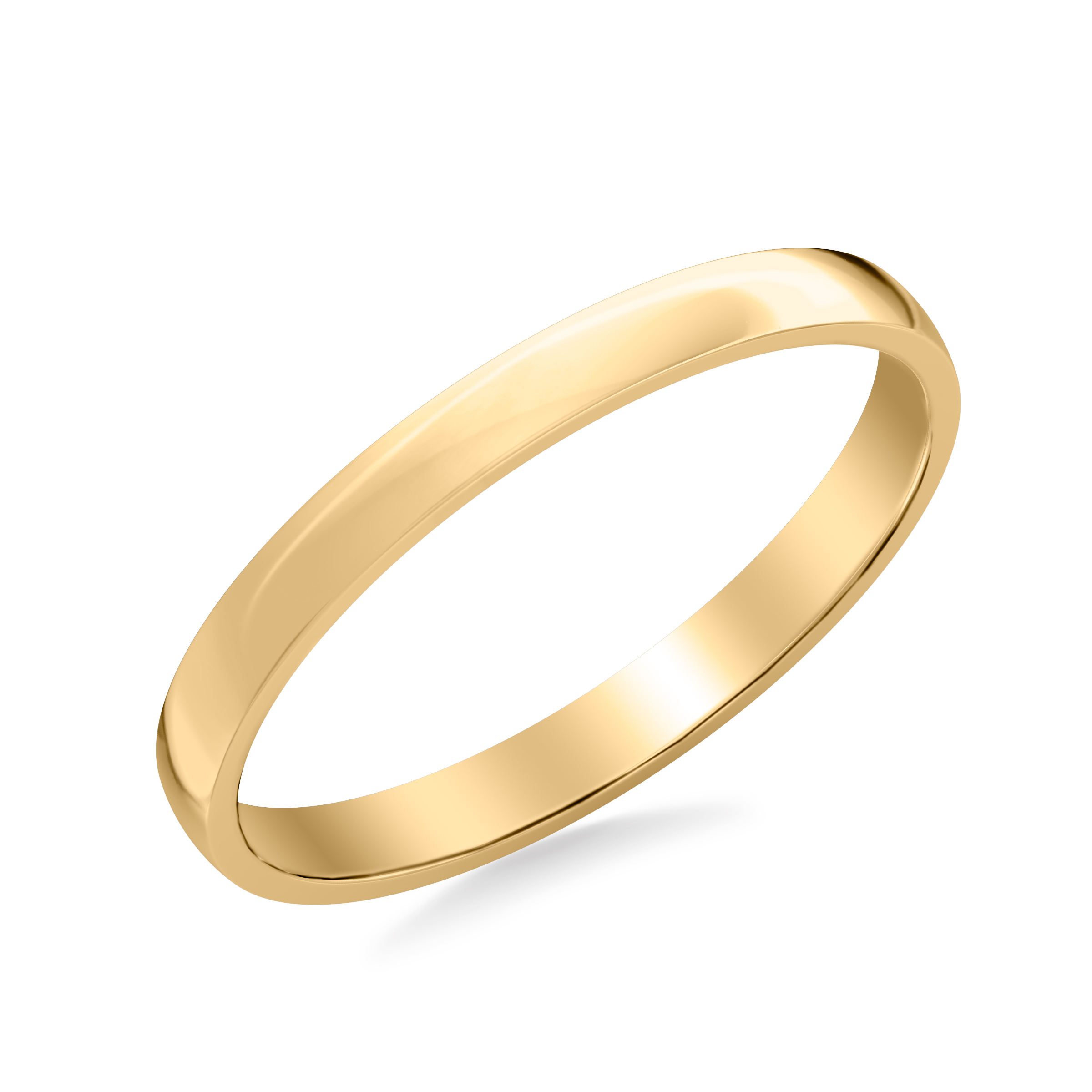 14K Yellow Gold Low Dome Polished Band (2.5mm)