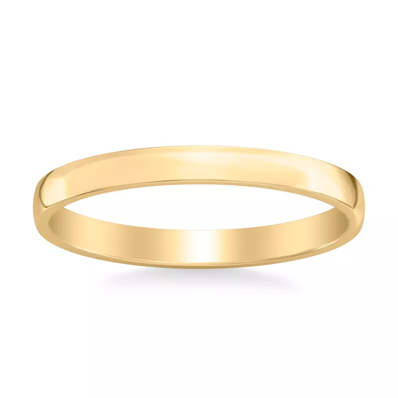 14K Yellow Gold Low Dome Polished Band (2.5mm)