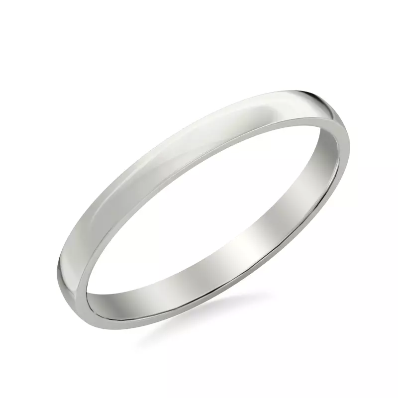 Platinum Low Dome Polished Band (2.5mm)