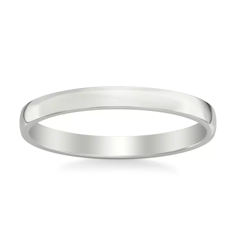 Platinum Low Dome Polished Band (2.5mm)