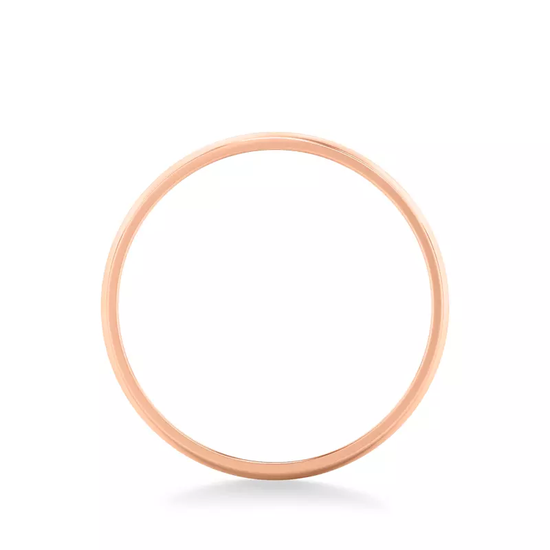 14K Rose Gold Low Dome Polished Band (3mm)