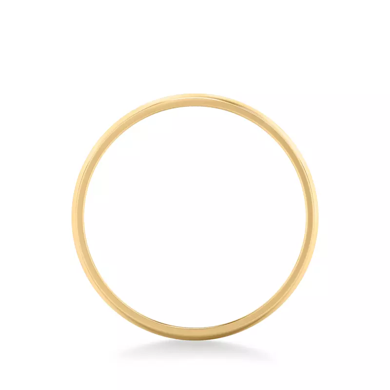 18K Yellow Gold Low Dome Polished Band (3mm)