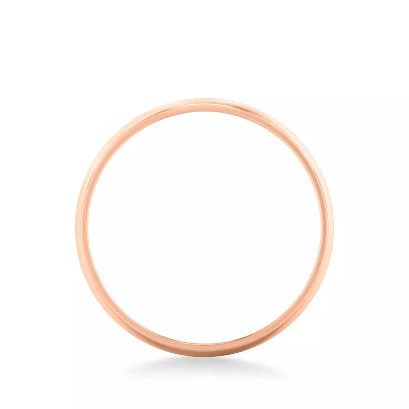 14K Rose Gold Low Dome Polished Band (4mm)