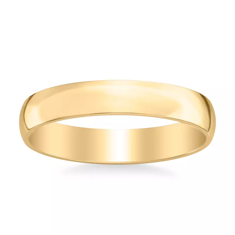 14K Yellow Gold Low Dome Polished Band (4mm)
