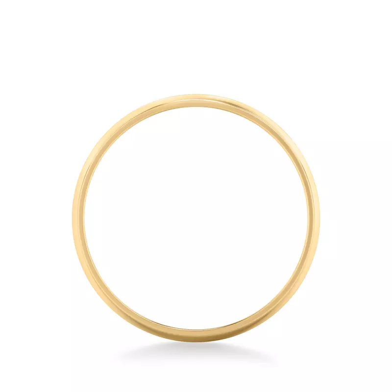14K Yellow Gold Low Dome Polished Band (4mm)