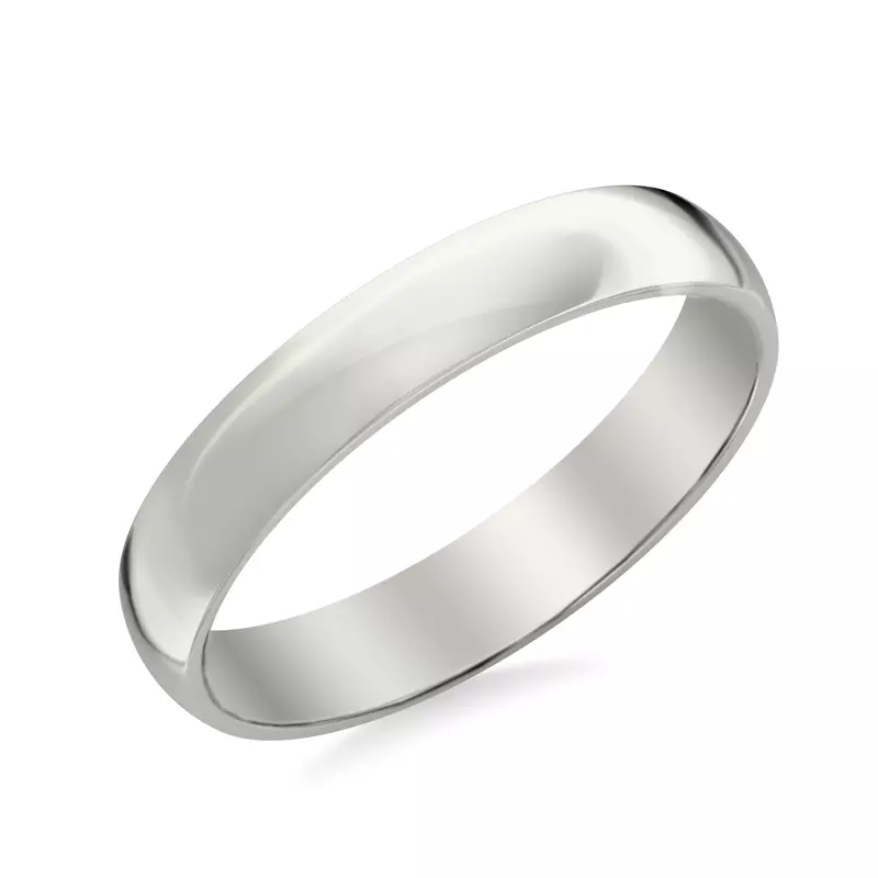 Platinum Low Dome Polished Band (4mm)
