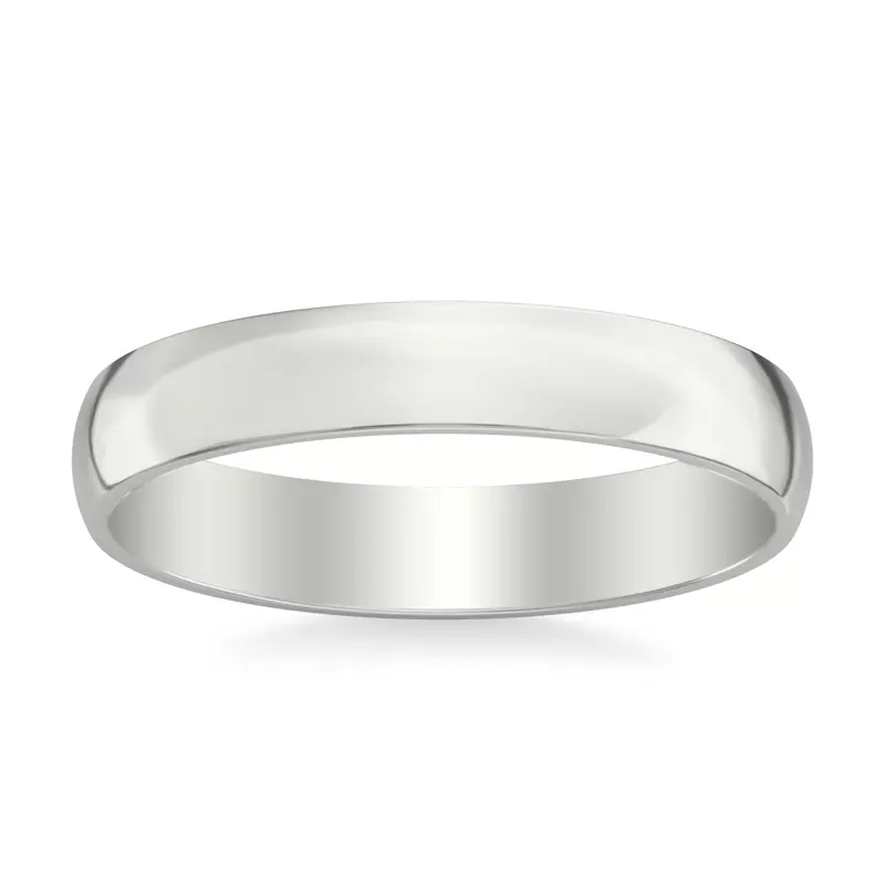Platinum Low Dome Polished Band (4mm)