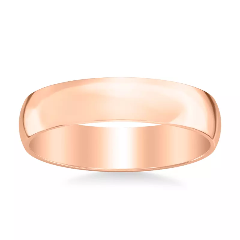 14K Rose Gold Low Dome Polished Band (5mm)