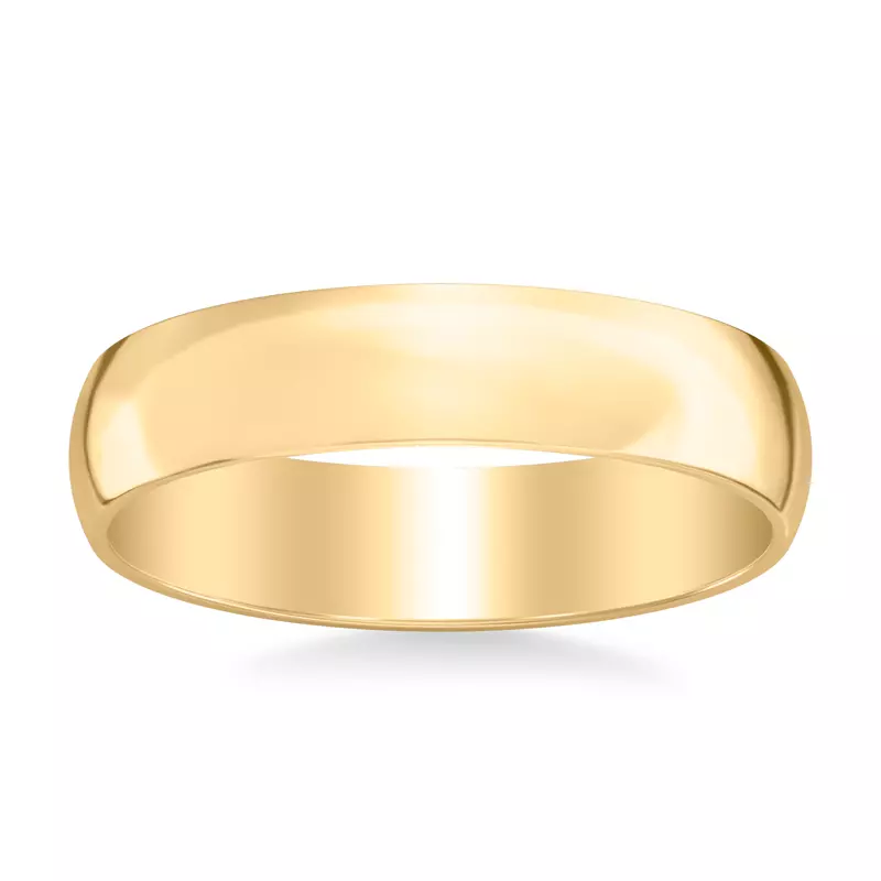 18K Yellow Gold Low Dome Polished Band (5mm)