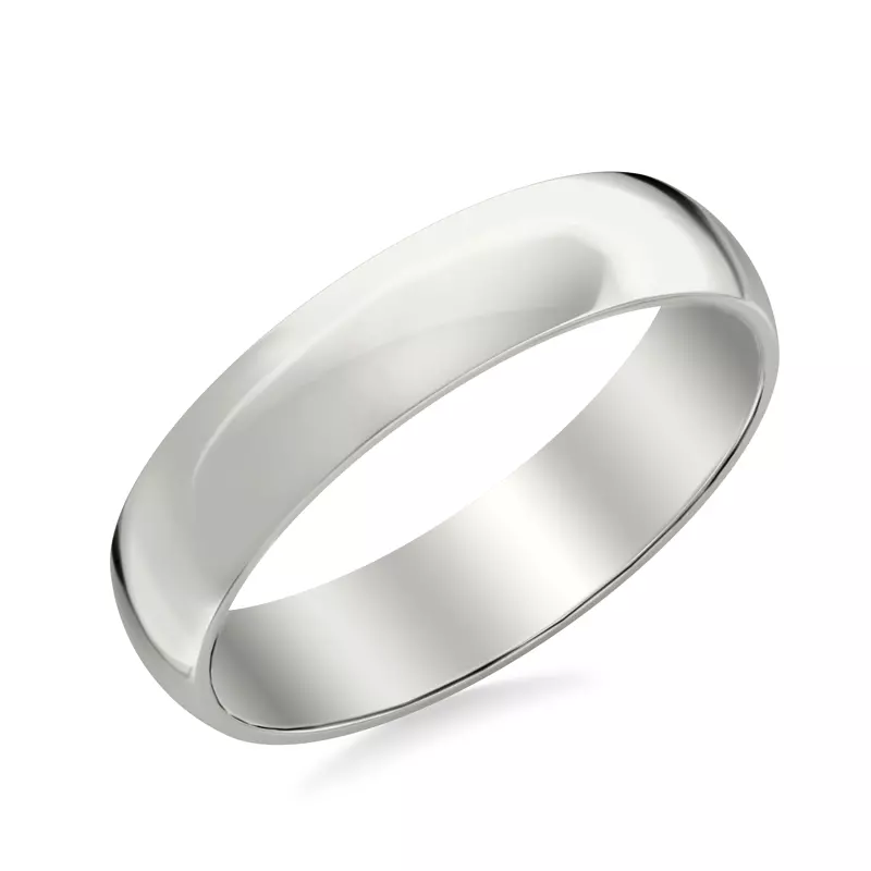 Platinum Low Dome Polished Band (5mm)