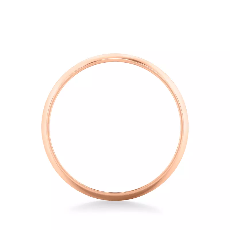 14K Rose Gold Low Dome Polished Band (6mm)